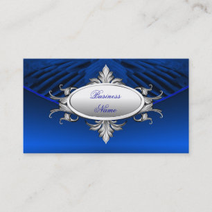 Placa de cartão de visita elegante Art Deco azul p