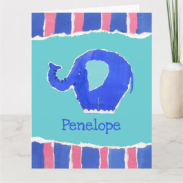 Placa de Cartões de aniversários de elefante gráfi