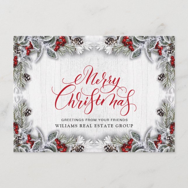 Placa de Cartões de natal da Holly Corporate de Na (Frente)