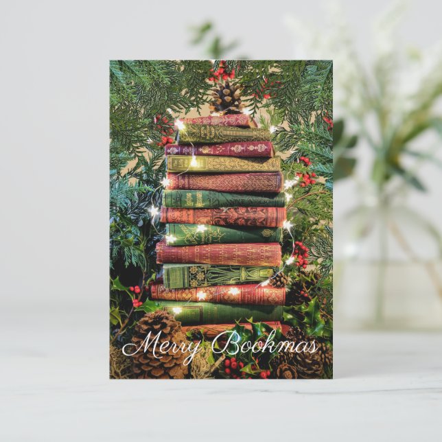 Placa de Cartões de natal de Bookmas Mini Feliz (Em pé/Frente)