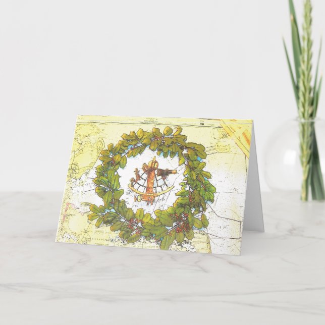 Placa de Cartões de natal Náutica (Frente)