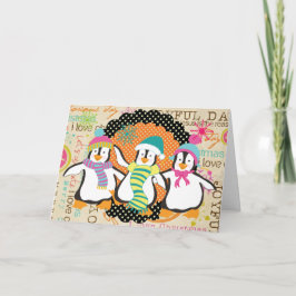 Placa de Cartões de natal para Tipografia e Pingui