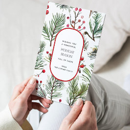 Placa de Cartões de natal Russos Pine e Berries