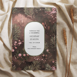 Placa de Cartões de natal Russos Pine e Berries