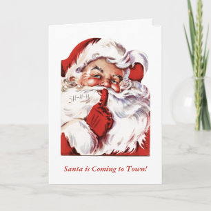 Placa de Cartões de natal Shhhh para Papais noeis 