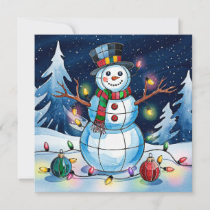 Placa de Cartões de natal Snowman