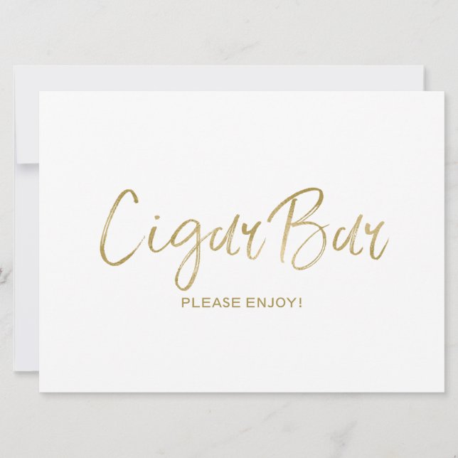 Placa de Casamento "Cigar Bar" | Estilo Dourado (Frente)
