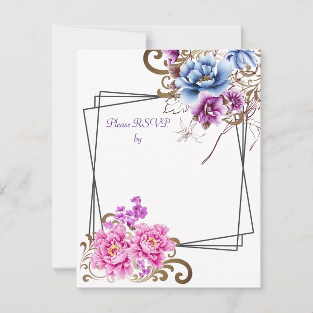 Placa de Casamento de Resposta RSVP de Delito Flor (Frente)