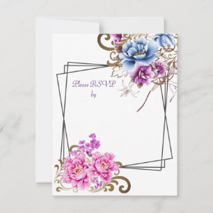 Placa de Casamento de Resposta RSVP de Delito Flor