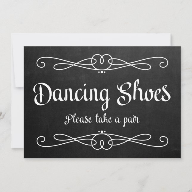 Placa de casamento em quadro-negro "Sapatos de dan (Frente)
