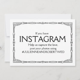 Placa de Casamento Estilo Art Déco "Hashtag do Ins