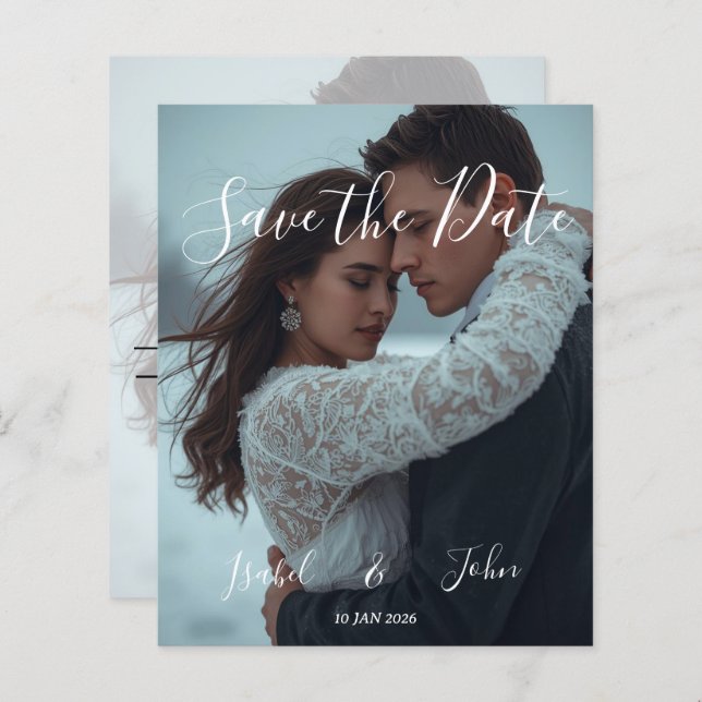 Placa de Casamento no inverno Simples Personalizad (Frente/Verso)