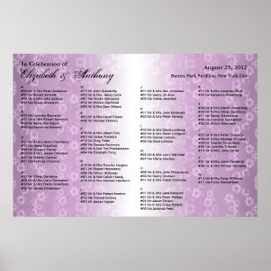 Placa de Casamento Poster Purple Floral