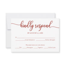 Placa de Casamento RSVP Terracotta Calliografia