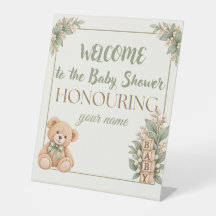 Placa de chá de bebê neutro personalizada