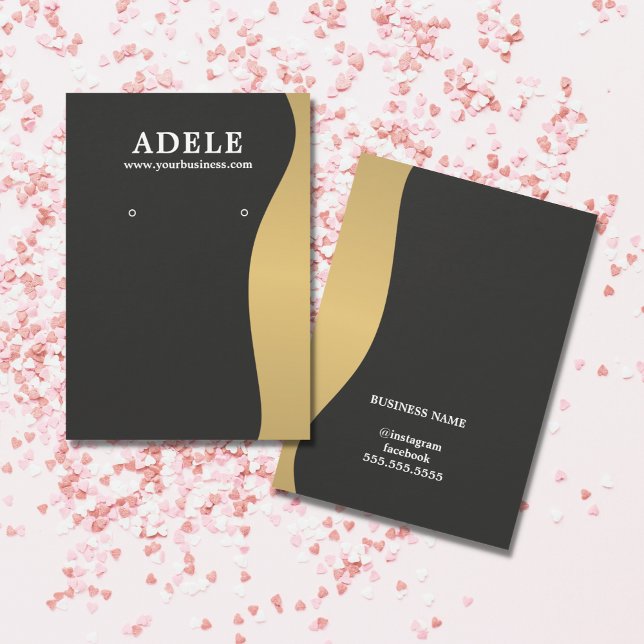 Placa de Cinza Escura Dourada e Faux elegante (Criador carregado)