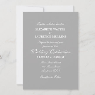 Placa de Cinzas em Simples Convite para Casamento