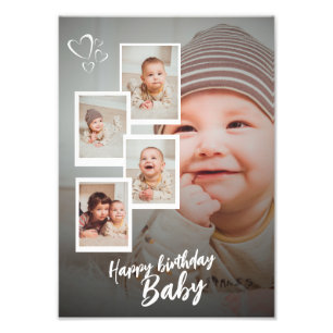 Placa de Colagem de Fotos Personalizadas Feliz Ani