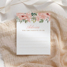 Placa de Conselhos de Chá de fraldas Floral Rosa