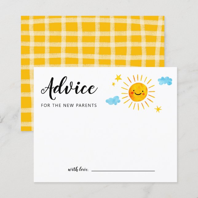 Placa de Conselhos de Chá de fraldas Sunshine (Frente/Verso)