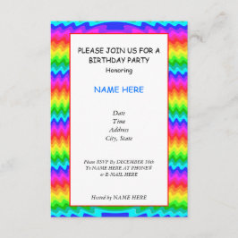 Placa de Convite de aniversário colorida