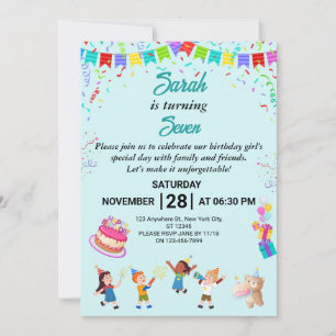 Placa de Convite de aniversário elegante e diverti