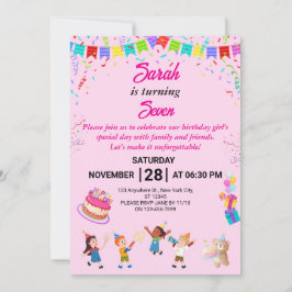 Placa de Convite de aniversário elegante e diverti