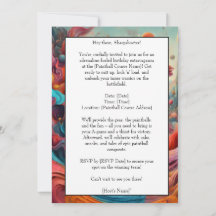 Placa de Convite de aniversário Paintball