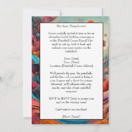 Placa de Convite de aniversário Paintball