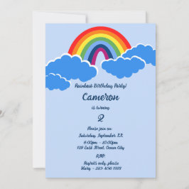 Placa de Convite de aniversário Rainbow com 2 Anos