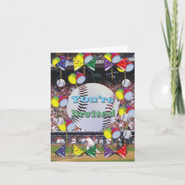 Placa de Convite de festas de beisebol (Frente)