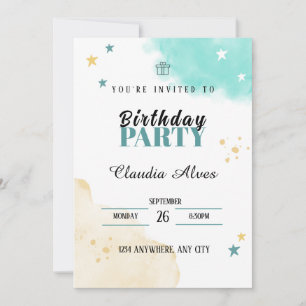 Placa de Convite de festas do aniversário de crian