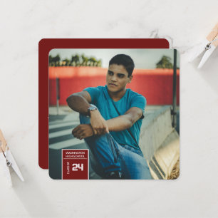 Placa de Convite de festas Maroon para Graduação d