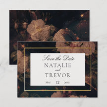 Placa de Data de Salvamento Floral do Glam Vintage