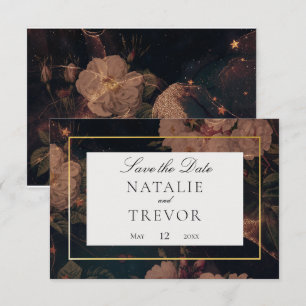 Placa de Data de Salvamento Floral do Glam Vintage