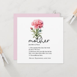 Placa de dia de as mães com cravo cor-de-rosa