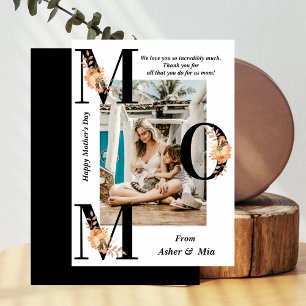 Placa de Dia de as mães Feliz para Tipografia Flor