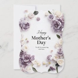 Placa de Dia de as mães Floral Púrpura Elegante