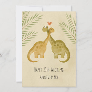 Placa de Dinossauros de 25 Feliz Casamento de Aniv