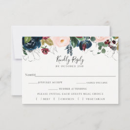 Placa de Escolha de RSVP de Casamento de Blush de 