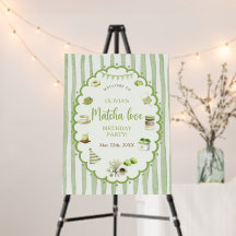 Placa de Espuma de Aniversário Listras Matcha Verd