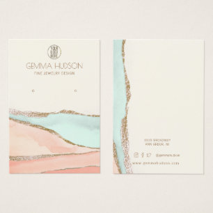 Placa de exibição abstrato Stone Gold Foil Earri