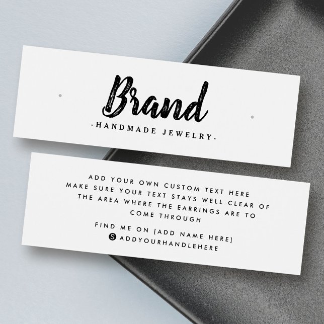 Placa de exibição branca de brinco de perno modern (Modern white stud earring display card)