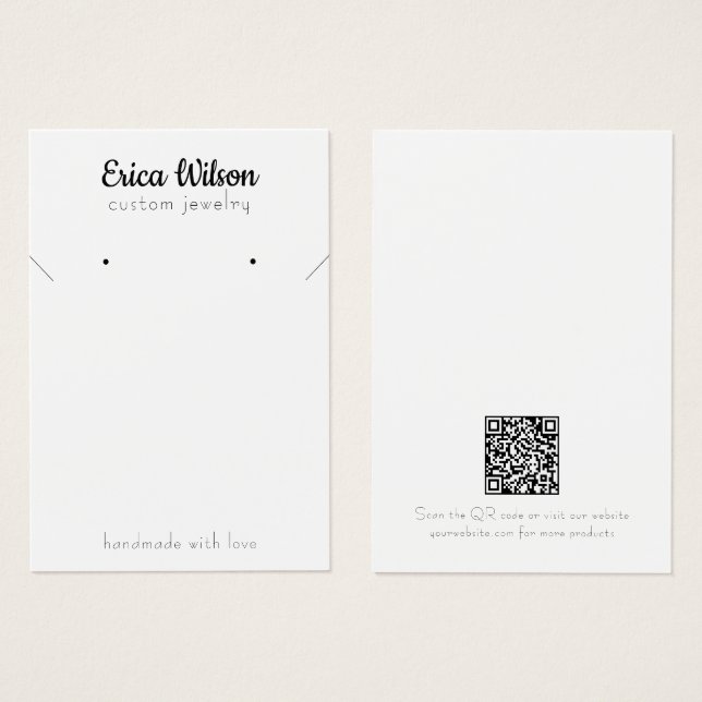 Placa de exibição com colar preto branco simples (Frente & Verso)