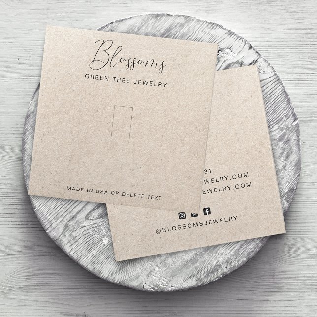 Placa de Exibição de Anel de Papel Kraft Russo Fau (Rustic Faux Kraft Paper Ring Personalized Display Card)