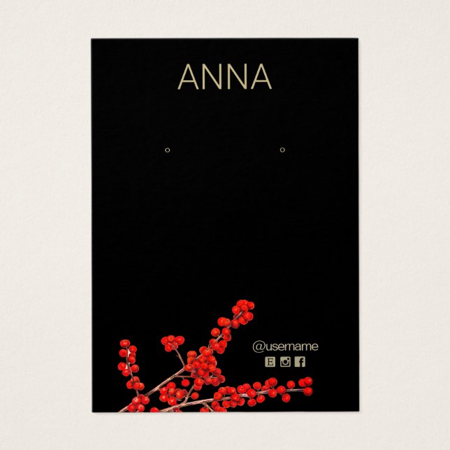 Placa de exibição de Berries vermelhos natalinos (Frente)