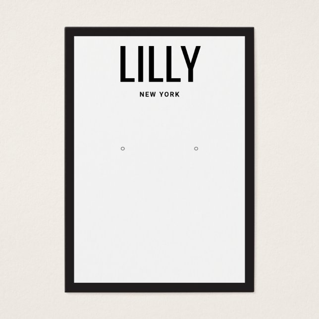 Placa de Exibição de Borda Branca Preta Moderna (Frente)