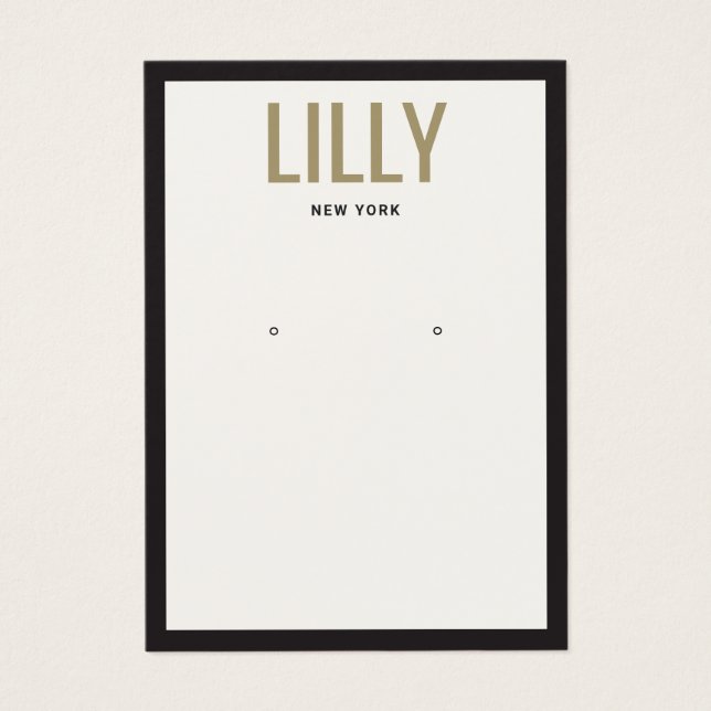 Placa de Exibição de Borda Preta de Marfim Moderna (Frente)