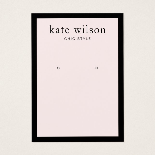 Placa de exibição de borda preta rosa-pálida moder (Frente)