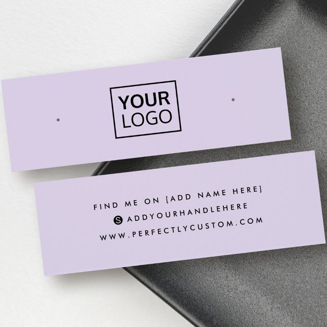 Placa de exibição de brinco de mídia social púrpur (Purple social media stud earring display card)